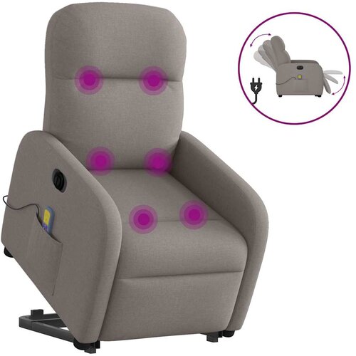 VidaXL električni masažni naslanjač s funkcijo vstajanja taupe Slike