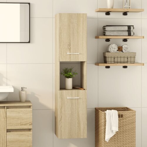 vidaXL Kopalniška omarica sonoma hrast 30x30x130 cm iverna plošča Cene