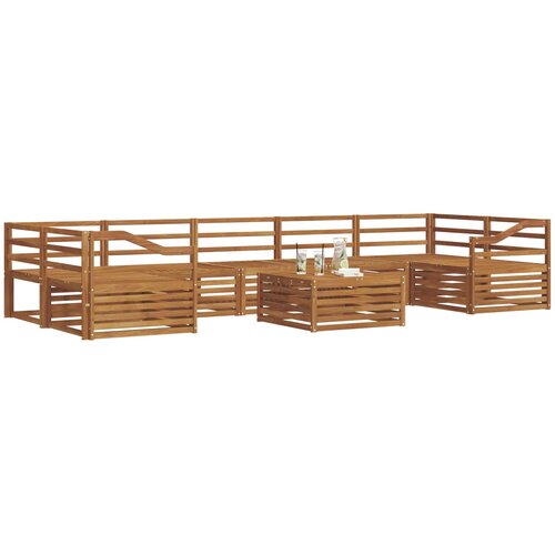  Set vanjskih sofa 8 kom. Prirodna Čvrsto drvo akacije Slike