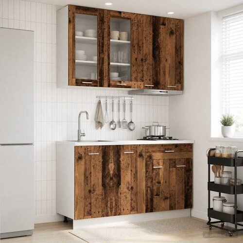  Kuhinjska jedinica LYON 4 pcs Staro drvo Konstruirano drvo Slike