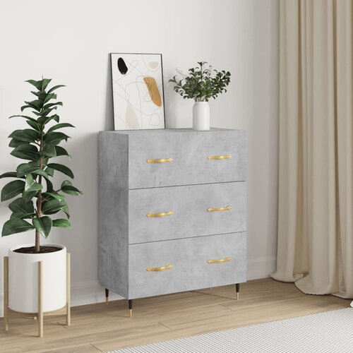 VidaXL Komoda betonsko siva 69,5x34x90 cm inženirski les Slike