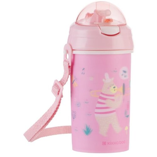 Kikka Boo Šolja sa slamkom i trakom Music Fest 450ml Pink Cene