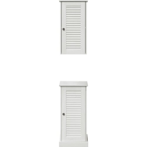VidaXL Set namje&amp;scaron;taja za kupaonicu s policom s pohranom s vratima 2 pcs antično bijela Slike