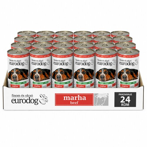 Euro dog Vlažna hrana za pse, Govedina, 415g, 24 komada Cene