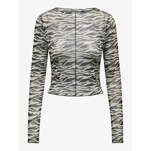 Only Cream-Black Women's Patterned Top Llamas - Women