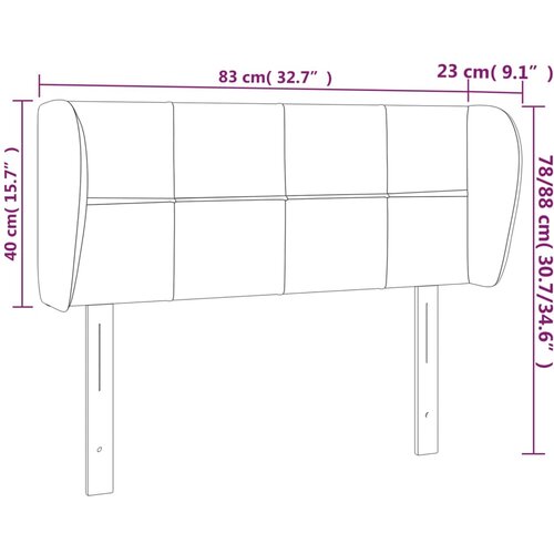  Uzglavlje s u&amp;scaron;ima svjetlosivo 83x23x78/88 cm bar&amp;scaron;unasto Slike
