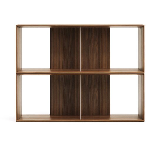 Kave Home Sistem modularnih polic 2 ks v orehovem dekorju v naravni barvi 101x76 cm Litto – Cene