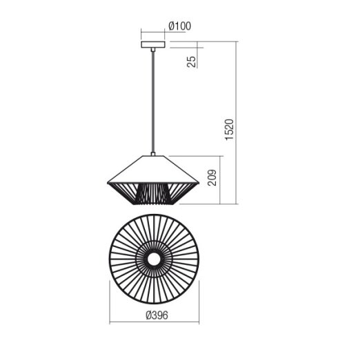  Redo 01-3006 - Visilica na sajli GRILL 1xE27/42W/230V prečnik 39,6 cm crna/tirkizna Slike