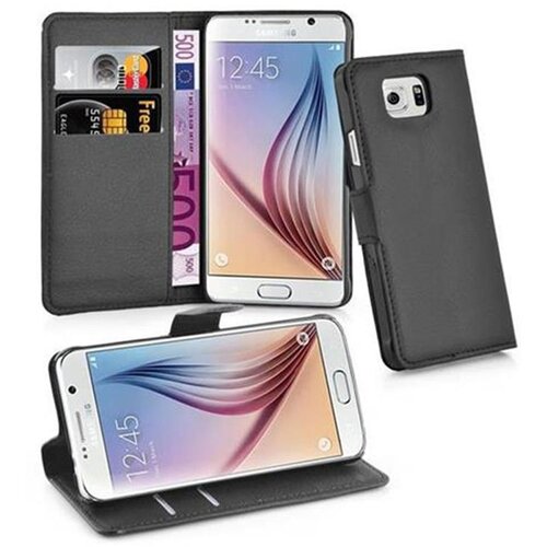 Cadorabo Ohi&scaron;je, združljivo z Samsung Galaxy S6 v oksidna črna - Za&scaron;čitni ovitek z magnetnim zapiranjem, stoječo funkcijo in režo za kartice, (20550742) Cene