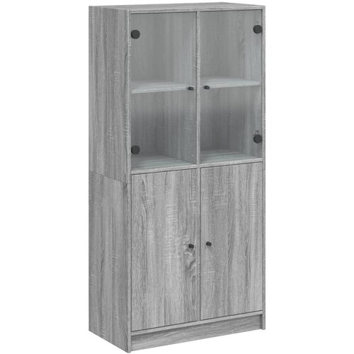 Maison Chic Visoka omara - Komoda - Predalnik z vrati siva sonoma 68x37x142 cm inženirski les, (21722195) Slike