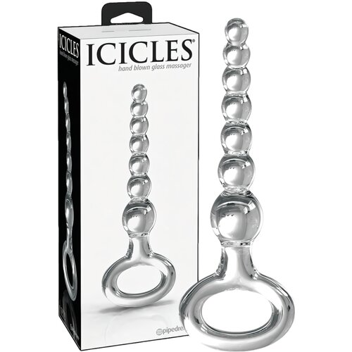 Icicles br. 67 - sferični stakleni dildo s prstenom za držanje (proziran) Cijene