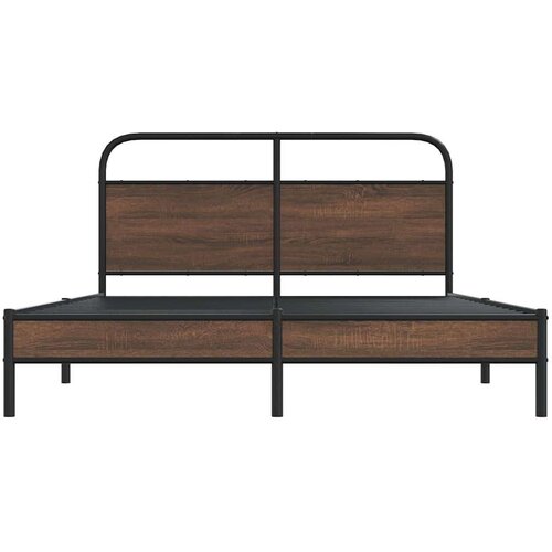 VidaXL Posteljni okvir brez vzmetnice 160x200 cm rjav hrast inž. les Slike