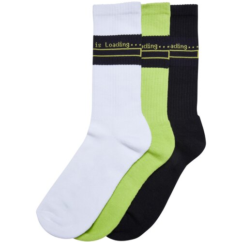 Urban Classics Accessoires Loading Socks 3-Pack white/black/frozenyellow Slike
