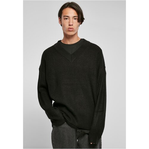 UC Men Black V-neck sweater Slike
