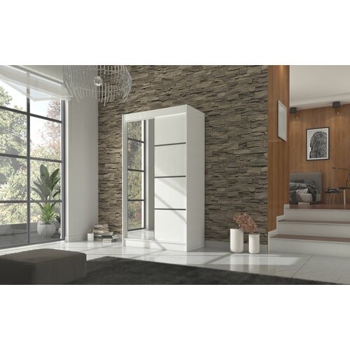 ADRK Drsna omara z ogledalom GILTON 120 cm - BELA Cene