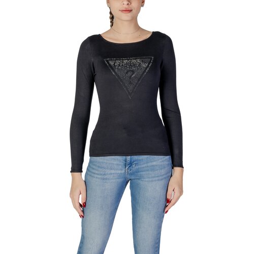 Guess Puloverji LS TRIANGLE LOGO ELI W5RR01 Z2YK2 Črna Slike