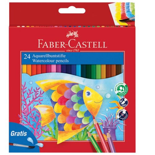  BOJE DRVENE-VODENE 24BOJE PLUS KIST AQUARELL FABER-CASTELL 114425 BLISTER Cene