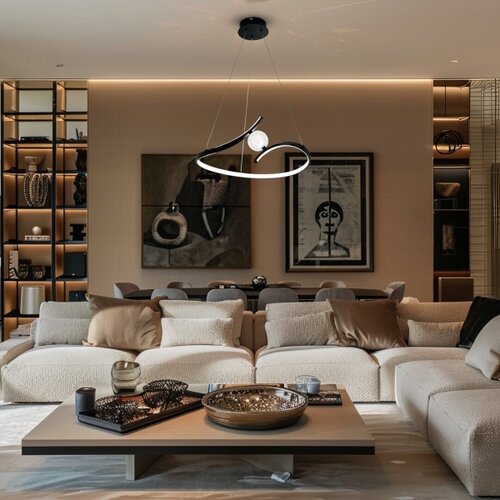  LED luster na sajli PERLA LED/34W/230V crna Slike