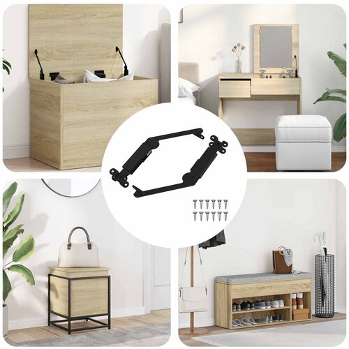  &Scaron;arka za podr&scaron;ku poklopcu 2 pcs Crna 192 x 32 x 50 mm Čelik Cijene