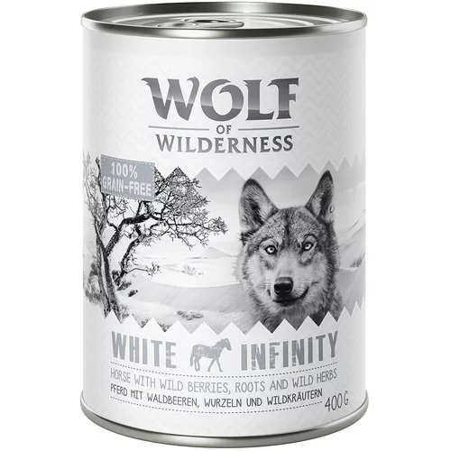 Wolf of Wilderness Varčno pakiranje Adult 24 x 400 g - NOVO: White Infinity - konj