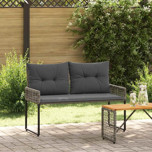  Vanjska klupa Sivi 118 x 55 x 82 cm PE Rattan i Tkanina Cene
