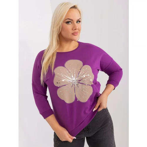 Fashion Hunters Purple cotton blouse for everyday wear