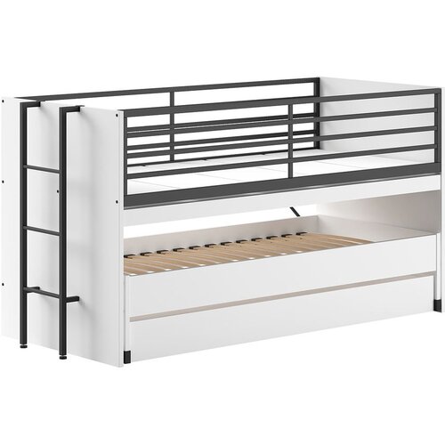Vipack Bela pograd/z dodatnim ležiščem otroška postelja z letvenim dnom 90x200 cm Sam – Cene