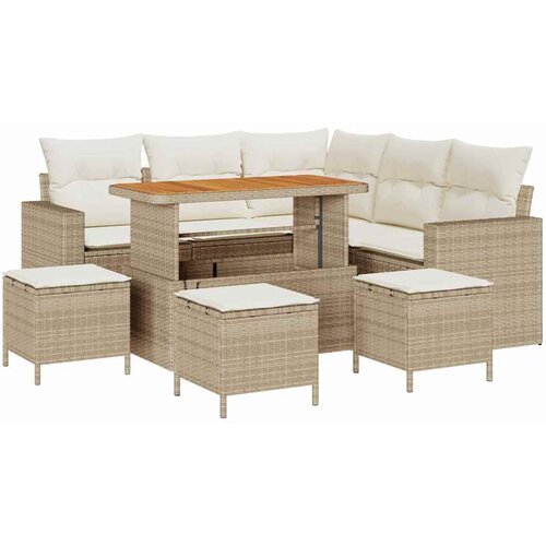 vidaXL Vrtna sedežna garnitura 9 pcs bež in krem 110 x 55 x 71 cm, (5000020221) Cene