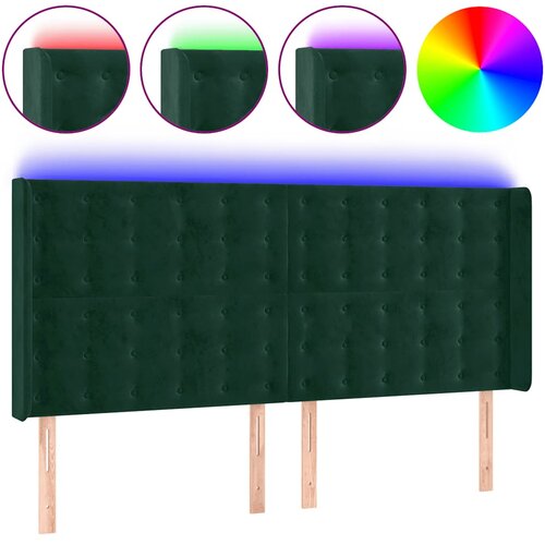  LED uzglavlje tamnozeleno 203 x 16 x 118/128 cm bar&amp;scaron;unasto Slike