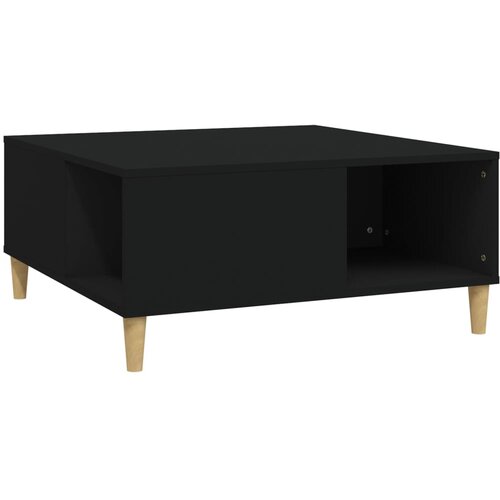 Maison Chic Klubska mizica - kavna mizica - Nizka mizica črna 80x80x36,5 cm inženirski les, (21754902) Cene