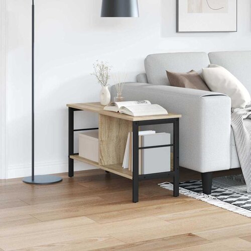 vidaXL Knjižna polica Sonoma hrast 82 x 32 x 47 cm Konstruiran les Cene