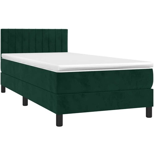  box spring s madracem LED tamnozeleni 90x200 cm bar&amp;scaron;un Slike