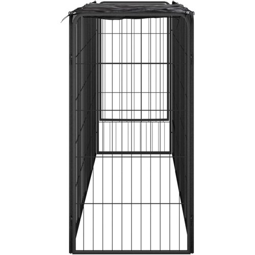  Ograda za pse s 10 panela crna 50 x 100 cm čelik obložen prahom Slike