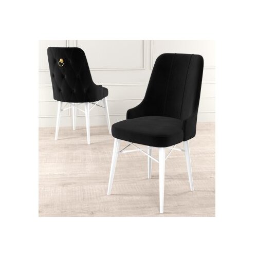 Hanah home Pare set stolica, 46x94x46 cm, 6 dijelova, Bijelo-crna Cene