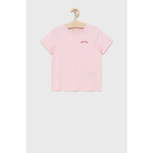 Kids Only Otro&amp;scaron;ki bombažen t-shirt roza barva Slike