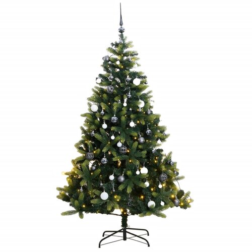  Umjetno božićno drvce 300 LED sa &amp;scaron;arkama i kuglicama 180 cm Slike