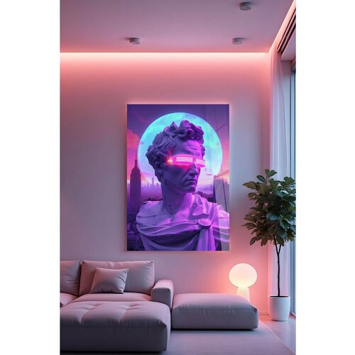 WALLXPERT Hhlneon004 - Vi&scaron;enamenska Tempered Staklena Slika 50 x 70 cm Cene