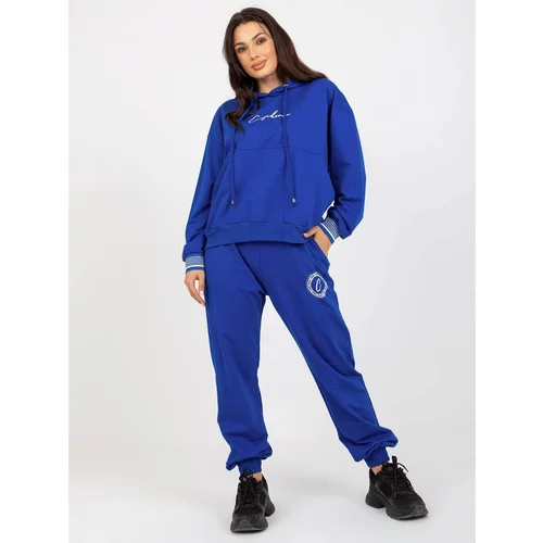 Fashion Hunters Dark blue loose sweatshirt set with pants