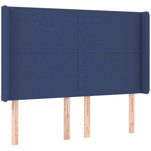  Krevet s oprugama i madracem plavi 140x200 cm od tkanine Slike