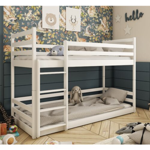  Drveni Dečiji Krevet Na Sprat Mini - Beli - 160*80 Cm Cene