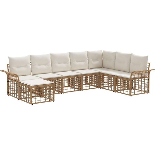  Set vanjskih sofa 8 pcs Prirodna i krema bijela Poliester Cene