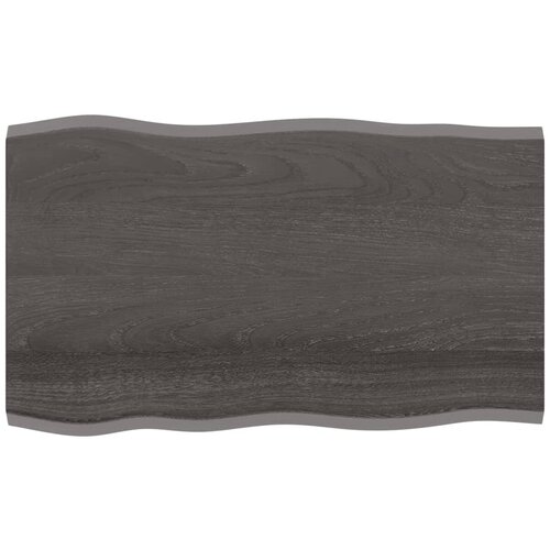 vidaXL Mizna plošča temno siva 100x60x2 cm obdelana trdna hrastovina Cene