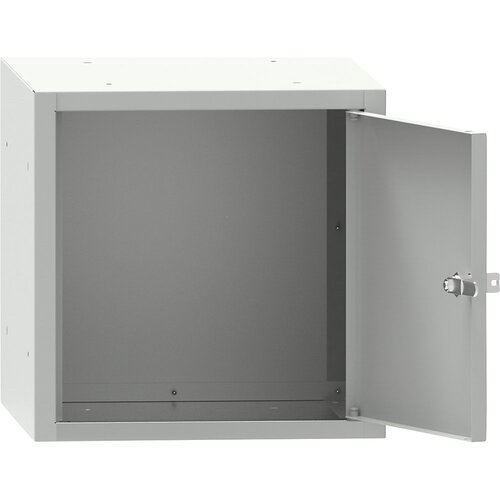  Kockasta omarica s ključavnico, VxŠxG 350 x 350 x 426 mm, svetlo sive barve Cene