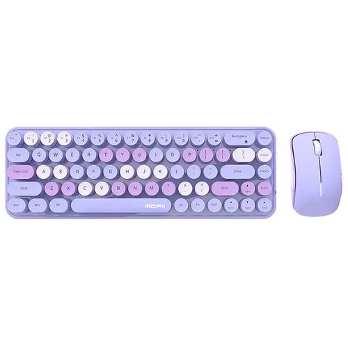 MOFII Wireless Keyboard+Mouse Bean ljubičasti Slike