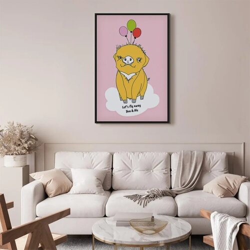  Slika - Soaring Pig (1 Part) Vertical 40x60 U crnom drvenom okviru Slike