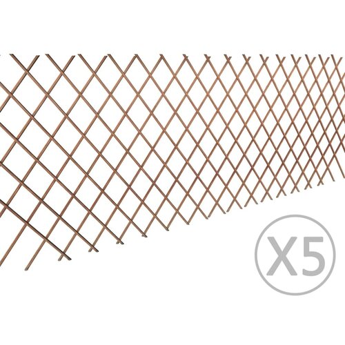 VidaXL ograda od vrbe za biljke penjačice 5 kom 180 x 90 cm Slike