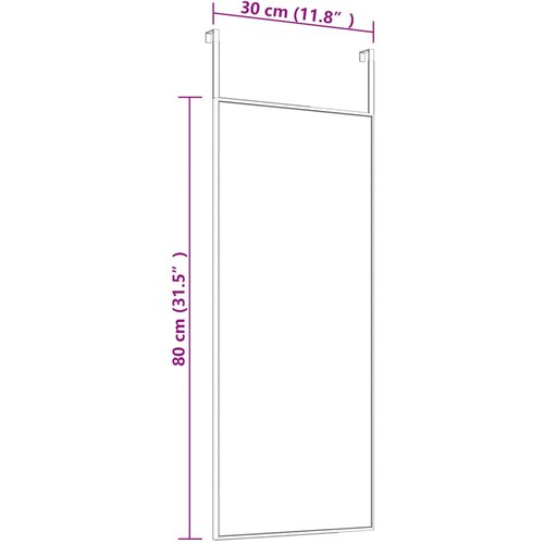  Ogledalo za vrata crno 30x80 cm od stakla i aluminija Slike