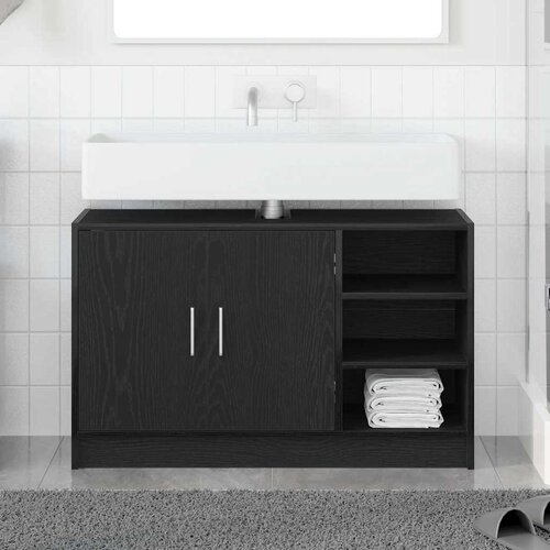 Kupaonski ormar Crni hrast 90 x 29 x 55 cm Konstruirano drvo Cene
