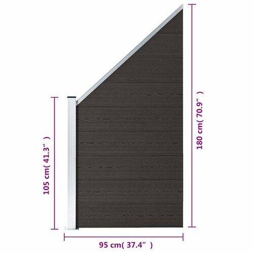  za ogradu WPC 95 x (105 - 180) cm crni Slike