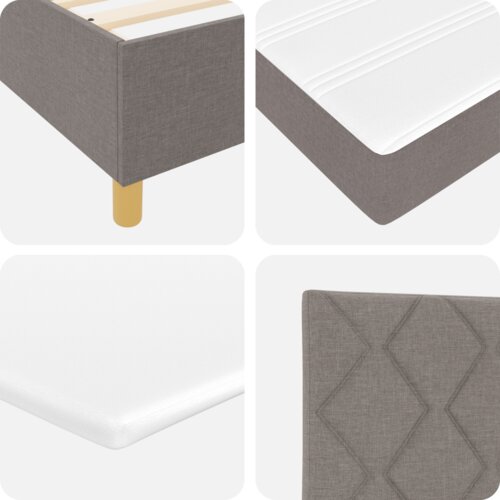 Box Spring Krevet s Madracem Taupe 160x200 cm Tkanina Slike